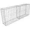 Image de Lot de 2 paniers de gabions argentés en acier galvanisé pour projets d’aménagement extérieur, murs de soutènement, clôture de jardin. 100 x 95 x 30cm 24964