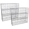 Image de Lot de 6 Paniers de Gabions Argentés en Acier Galvanisé pour Projets d’Aménagement Extérieur 100 x 30 x 30cm
