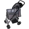 Image de Poussette pour Animal de Compagnie - Tartan Bleu - Extérieur - Cadre en acier - Confort optimal - Jusquà 15 kg