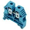 Image de Bloc De Jonction 10mm² - Borne Er10 Bleue - 65a Max - Connexion à Vis Section Max 16mm² - Montage Sur Rail Din