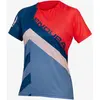 Image de Maillot Endura SingleTrack Print Limited Edition manche courte rouge clair bleu femme - XS