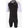 Image de Combinaison de triathlon Zone3 Lava Long Distance Full Zip manche courte noir blanc - S
