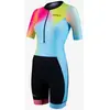 Image de Combinaison Zone3 Activate+ manche courte bleu jaune rose femme - S