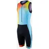 Image de Combinaison de triathlon Zone3 Activate+ sans manches bleu jaune orange - L