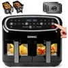 Image de Duronic AF24 Friteuse à air de 2400 W Deux tiroirs de cuisson de 5 litres chacun Fonctions Sync Cook et Sync Finish 10 modes