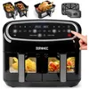Image de Duronic AF34 BK Set Friteuse à Air avec 1 grand tiroir de 10L et 2 petits tiroirs de 5L inclus 10 Programmes de Cuisson Préréglés