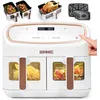 Image de Duronic AF34 WE Set Friteuse à Air avec 1 grand tiroir de 10L et 2 petits tiroirs de 5L inclus 10 Programmes de Cuisson Préréglés