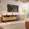 Image de Meuble TV - MODERNLUXE - Banc à grain de bois - 180x38x50 cm - Industriel - Marron