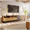 Image de Meuble tv 180 cm, style industriel, banc tv à grain de bois
