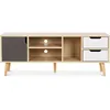 Image de Meuble Tv En Bois - Design Scandinave - Haley Gris - Iconik Interior