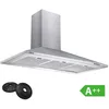 Image de Hotte Murale 90cm CIARRA Classe A++ 370m3/h avec Filtres au charbon Recyclage ou Evacuation Inox
