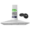 Image de Hotte murale 90cm 370 m3h classe a++ filtres inclus inox 201ss90 201SS90