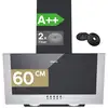 Image de Hotte inclinée 60cm 370 m3h classe a++ recyclage noir 736cbk60 CBCB6736C