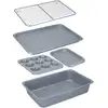 Image de Set De Plats De Cuisson Empilables En Acier Au Carbone Avec Revêtement En Céramique, Gris, 5 Pièces
