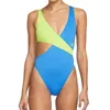 Image de Maillot de bain 1 piece Bleu/Vert Femme Nike Crossover