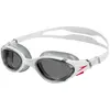 Image de Lunettes de natation Speedo Biofuse 2.0 blanc rouge avec verres transparents gris