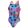 Image de Maillot de bain 1 pièce femme Speedo End+ Allov Dig Lattice Powerback - siren red/ picton blue