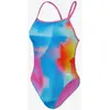 Image de Maillot de bain Speedo Allover Vback One Piece bleu rose orange femme - 38