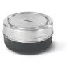Image de Bol Repas En Verre 750 Ml Gris Base Isolante Fibres De Bois Couvercle Inox Black+blum