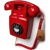 Image de GPO 746 Téléphone mural rétro rouge   réplique vintage filaire