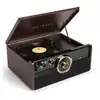 Image de Tourne disques bluetooth multifonction empire 6 en 1 avec cd , radio , cassette victrola marron foncé VTA270BESPINT