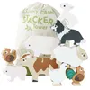 Image de Jouet en bois à empiler - Le Toy Van - PL141 - 9 animaux de la ferme - Sac en coton - Beige