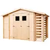 Image de Abri De Jardin En Bois Avec À Bûches / Rangement 5,41 M²-avec Sol Imprégné-h218x328x206 Cm - Timbela M389+m389g