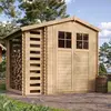 Image de Abri De Jardin En Bois+bûches 4,47 M² - H218 X 272 X 206 Cm - Porte Verrouillable De Haute Qualité - Timbela M386f