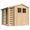 Image de Abri de jardin en bois - TIMBELA M386F+M386G - porte verrouillable de haute qualité