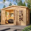Image de Bureau de jardin en bois 6 m2 - TIMBELA M334FB - l332xP222xH232cm