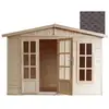Image de Abri De Jardin En Bois 6 M2 - L332xp222xh232cm-avec Sol, Avec Des Bardeaux Bitumineux Marron- Timbela M334fb+h334fbbrown