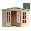 Image de Abri De Jardin En Bois 6 M2 -l332xp222xh232cm-avec Sol, Avec Des Bardeaux Bitumineux Vert- Timbela M334fb+h334fbgreen