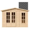 Image de Abri de jardin en bois 6 m2 - l332xP222xH232cm - Maison dété avec des bardeaux bitumineux rouges - M334FB+H334FBBLACK