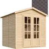 Image de Abri De Jardin En Bois 4 M2 - L233xp222xh233cm-avec Sol, Avec Des Bardeaux Bitumineux Marron- Timbela M351fb+h351fbbrown