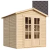 Image de Cabane en bois avec plancher avec bardeaux bitumineux couleur l233xP222xH233cm - TIMBELA M351FB+H351FBBROWN