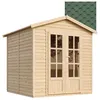 Image de Cabane en bois avec plancher avec bardeaux bitumineux couleur l233xP222xH233cm - TIMBELA M351FB+H351FBGREEN
