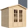 Image de Abri De Jardin En Bois 4 M2 - L233xp222xh233cm - Avec Sol, Avec Des Bardeaux Bitumineux Gris - Timbela M351fb+h351fbgrey