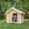 Image de Niche pour Chien Exterieur en Bois - Maison Chien de Petit Race 76 x 99 x H80 cm Taille S - Cabane Chien TIMBELA M401-1