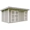 Image de Abri De Jardin À Base De Bois En Panneaux Lp Smartside 8.52 + 2.95 M² - Cabane De Jardin - Timbela M905c - Tundra Grey