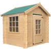 Image de Maisonnette En Bois Pour Enfants 1m2 - Toit Vert - 114x111xh121cm - Sans Plancher - Timbela M570z-1