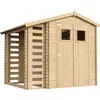 Image de Abri De Jardin En Bois Et Range Bûches Extérieur - I206xl272xh218 Cm/ 3,53 + 0,97 M2 - Timbela M386