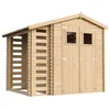 Image de Abri de jardin en bois et range bûches extérieur - I206xL272xH218 cm/ 353 + 097 m2 - TIMBELA M386