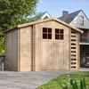 Image de Abri de jardin en bois et range bûches extérieur - Stockage extérieur I206xL328xH218 cm/ 547 m2 - TIMBELA M389F
