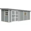 Image de Abri De Jardin Qualité Premium 14,3 M² - H231x248x648 Cm - Sans Plancher E Paroi Latérale - Timbela M941b-cavern Steel