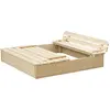 Image de Bac À Sable En Bois Avec Couvercle Et Banc Rabattables - 118 X 122 X H20 - Timbela M051-1