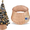 Image de Cache-pied de sapin de Noël - CREATIVE HOME - Osier naturel - Rond - 52x27 cm - Beige