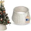Image de Cache-pied de sapin de Noël - CREATIVE HOME - Osier naturel - Rond 46 cm - Blanc - Fabrication UE