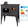 Image de Poêle à bois avec four PRITY 1P34L   101 kW Noir Graphite Classe A Plaque de Cuisson Métallique Sortie de fumée latérale
