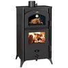 Image de Poêle à bois avec four Prity FGR D   145 kW Noir Graphite Classe A+ Four avec Thermomètre Intégré
