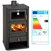 Image de Poêle à bois avec four PRITY FM   121 kW Noir Graphite Classe A Four avec Thermomètre Intégré